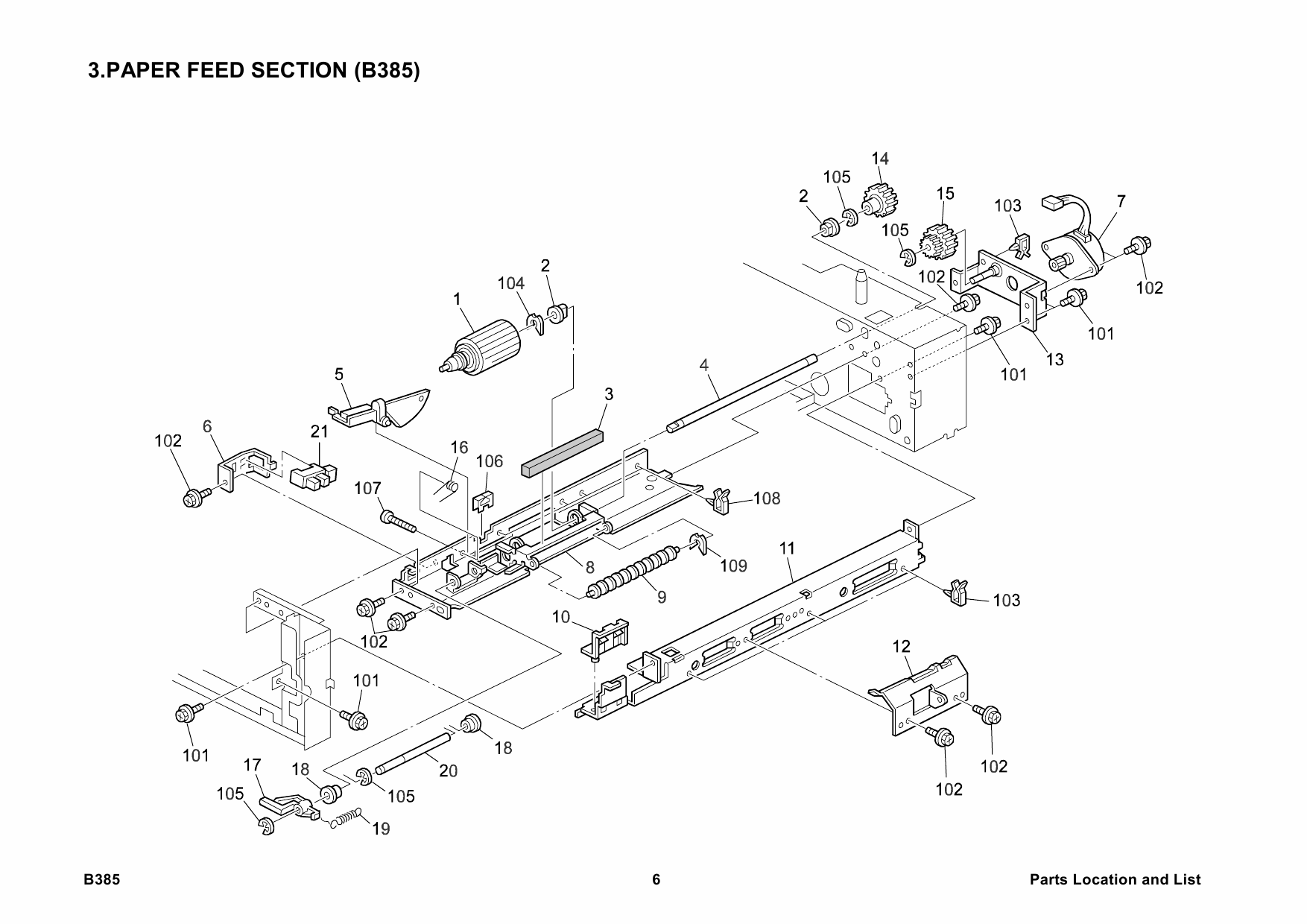 RICOH Options B385 PAPER-TRAY Parts Catalog PDF download-3